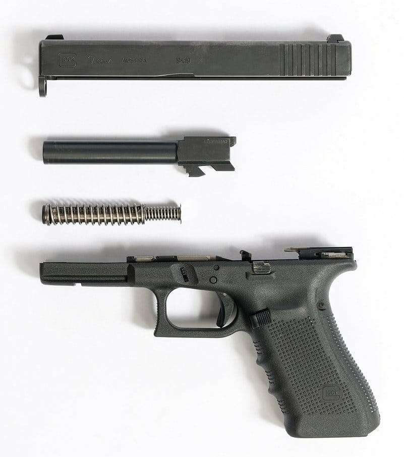 Parts of the Glock handgun