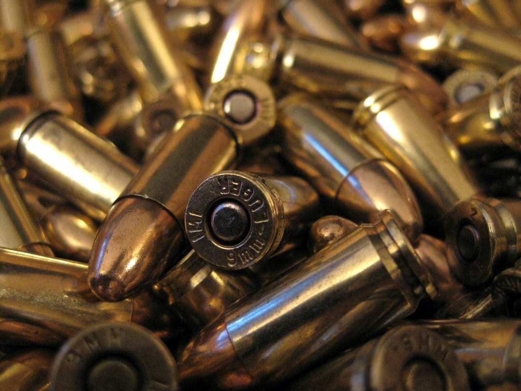 a stack of 9 mm Luger ammunition