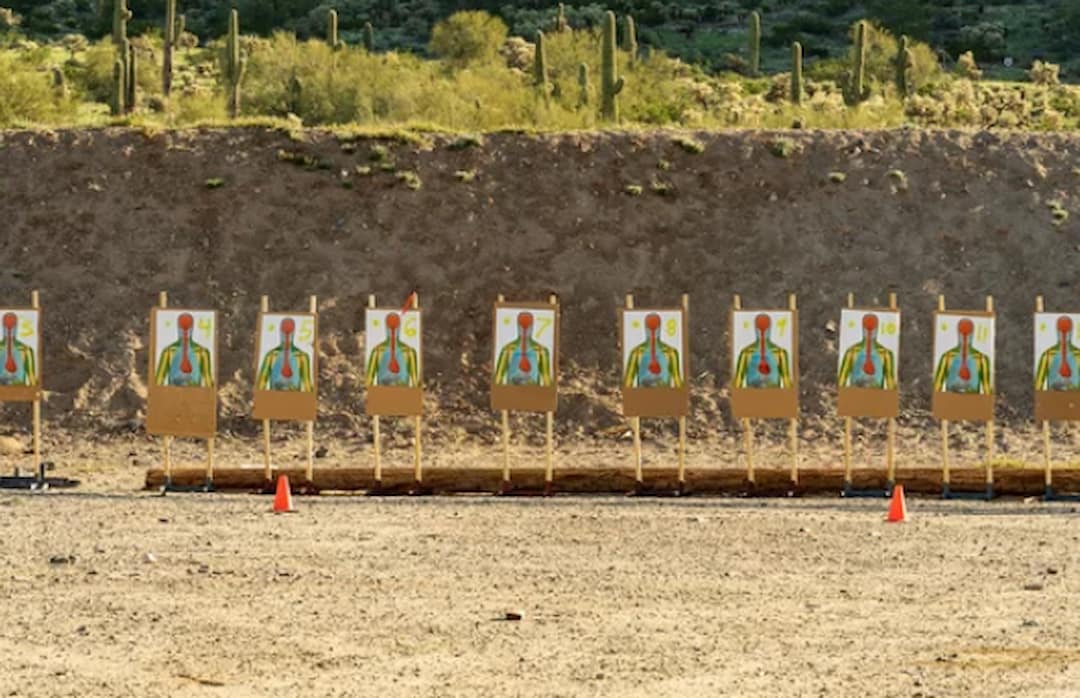 a shooting range with targets