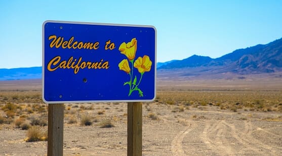 Welcome to California State Highway Entrance Sign