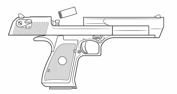 Vector drawing of an desert eagle