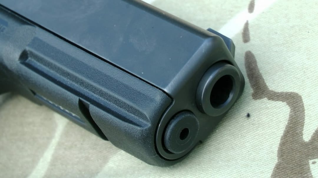 a Glock pistol closeup