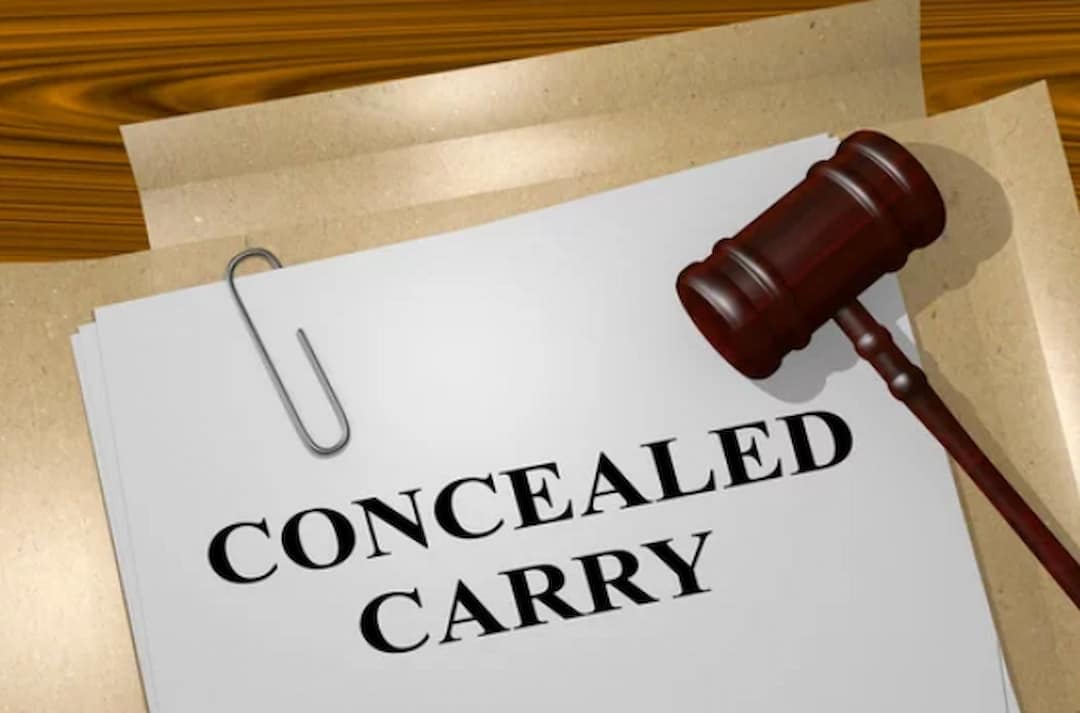 concealed carry documents and a court hammer