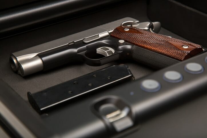 Handgun in Safe Box