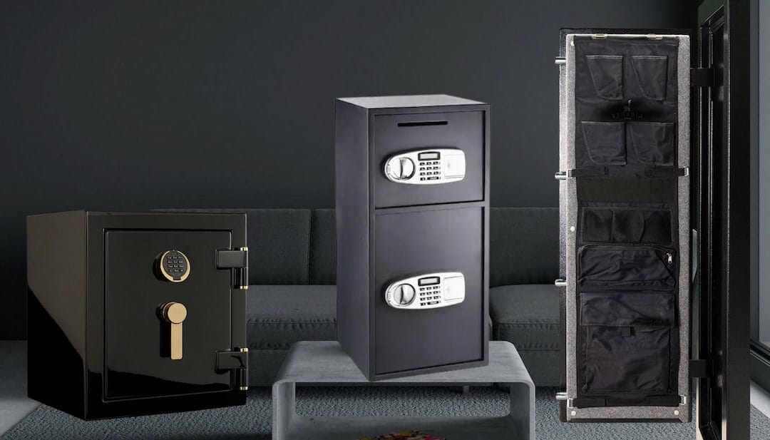 three safes in various shapes and sizes