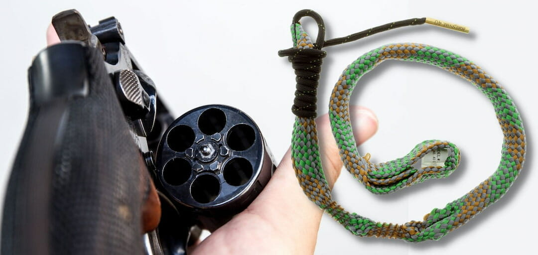 A revolver and a bore snake