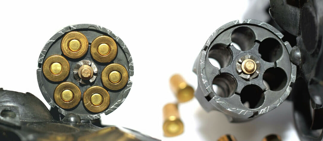 Two revolver barrels closeup
